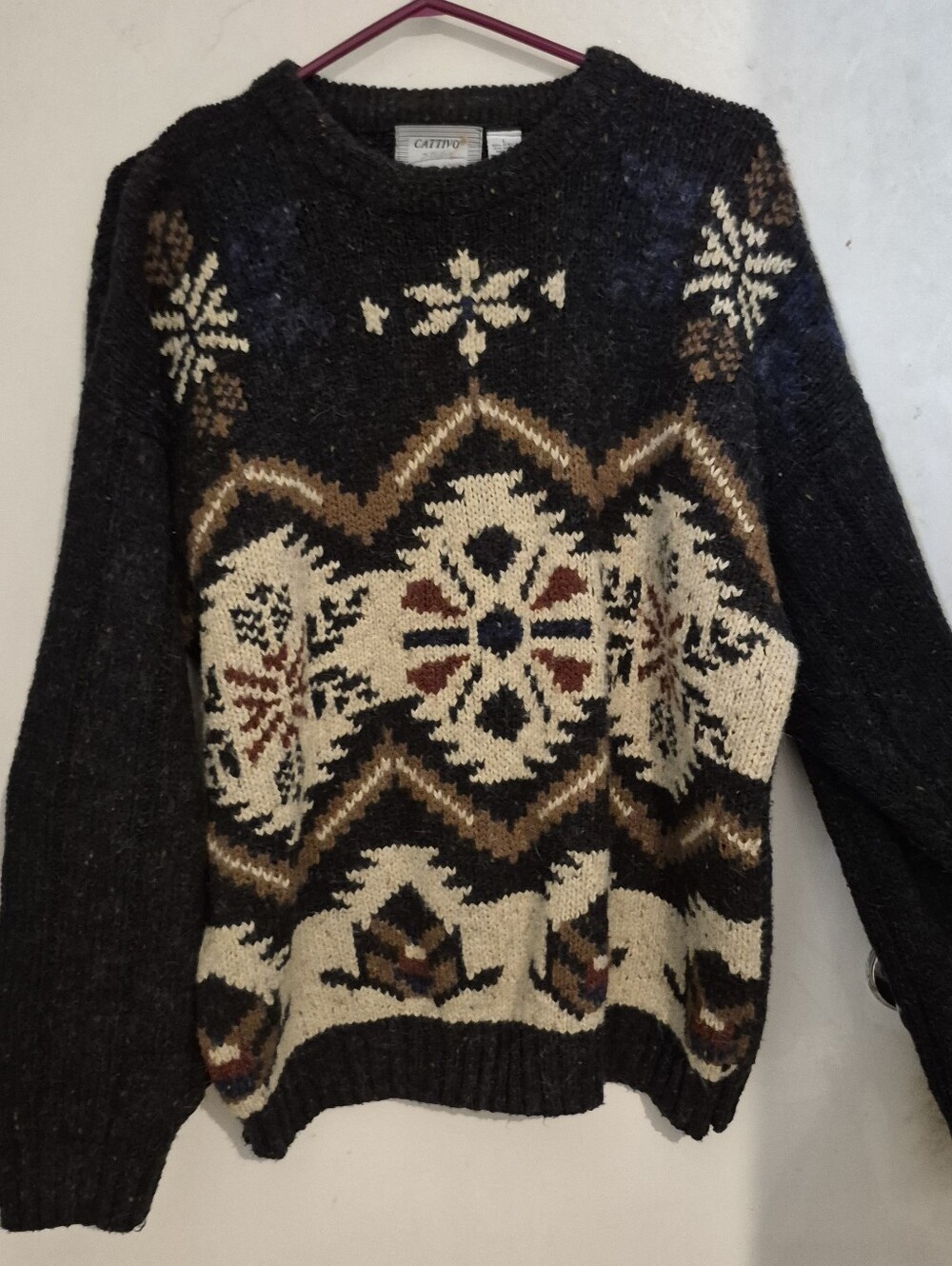 Vintage Cattivo  Crewneck Nordic Sweater Sz.L